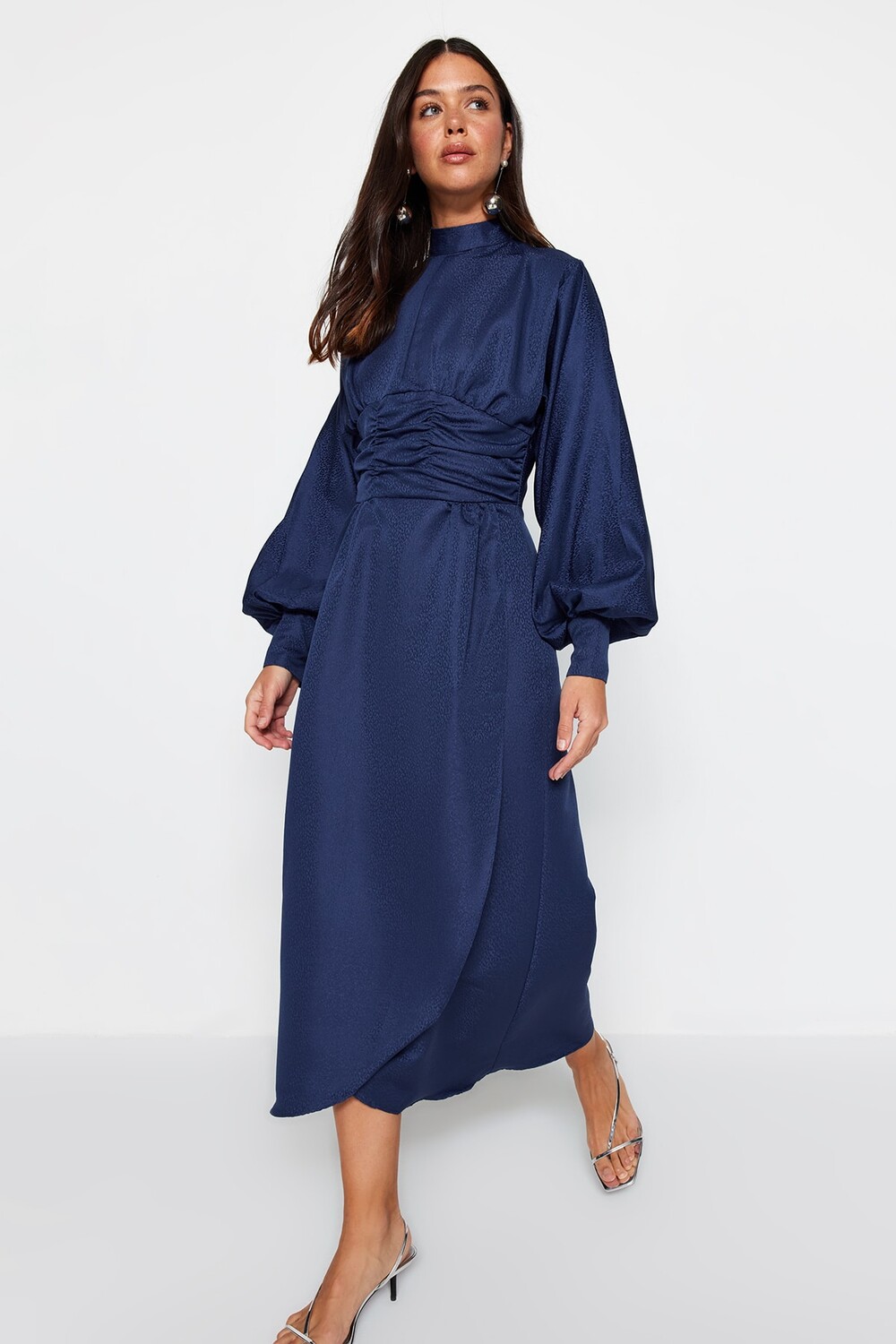 

Вечернее платье - Темно-синий - Макси Trendyol Modest, темно-синий, Черный