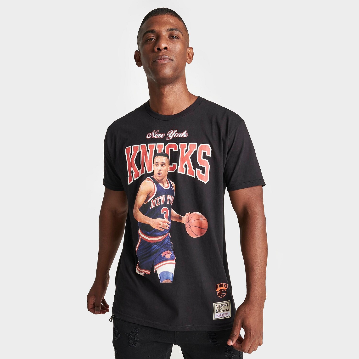

Мужская футболка с рисунком Mitchell & Ness New York Knicks NBA John Starks, черный