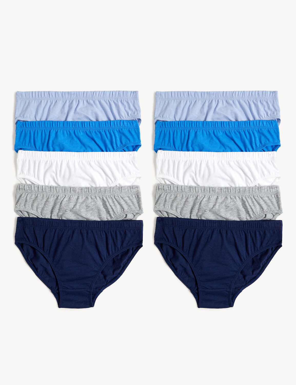 

Трусы из чистого хлопка (2–14 лет), 10 шт. Marks & Spencer, синий микс