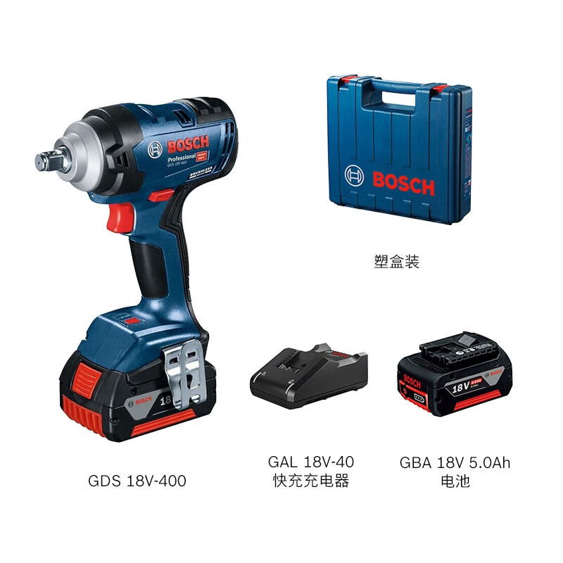 Гайковерт Bosch GDS18V-400 + аккумулятор 18V/5.0Ah, зарядное устройство