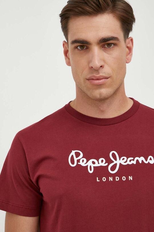 

Хлопковая футболка Eggo Pepe Jeans, бордовый, Красный