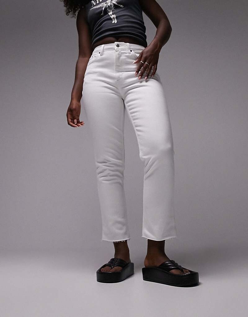 

Белые прямые джинсы Topshop Hourglass