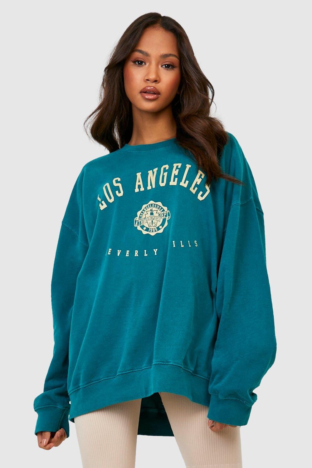 

Свитер оверсайз с лозингом los angeles Boohoo, зеленый
