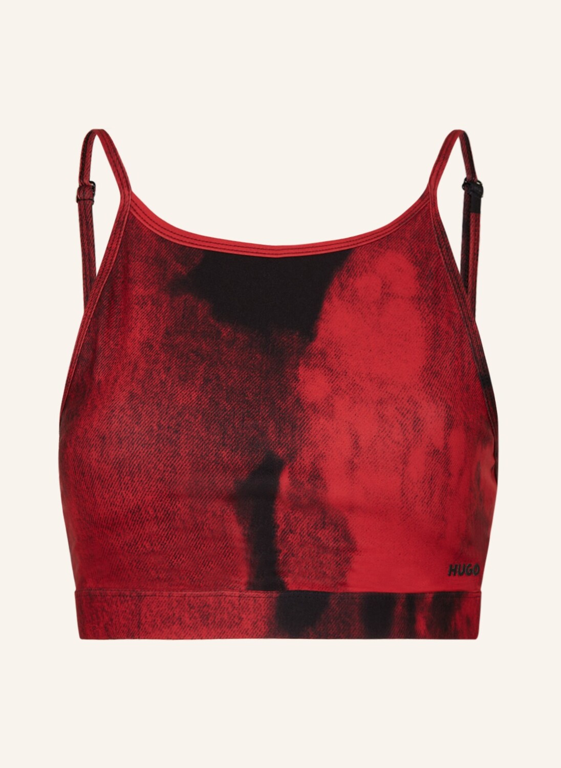 

Топ бикини HUGO Bralette TIE DYE, красный