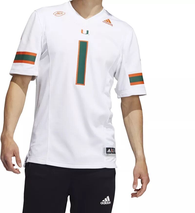 цена Мужская белая футбольная майка Adidas Miami Hurricanes