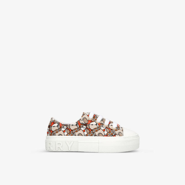 

Кроссовки Jack из хлопковой парусины с монограммой, 3 года Burberry, бежевый