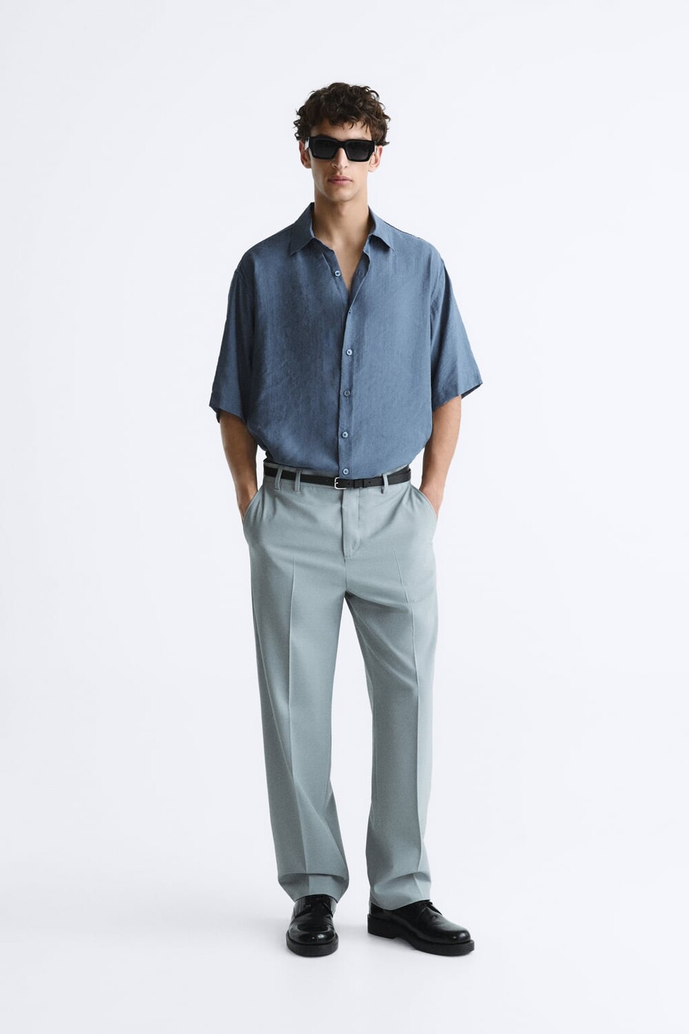 

Рубашка из модала ZARA, синий