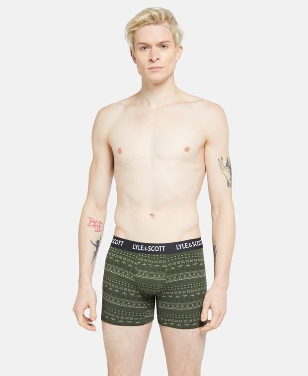 

Трусы-боксеры, 3 шт. Lyle & Scott, хаки