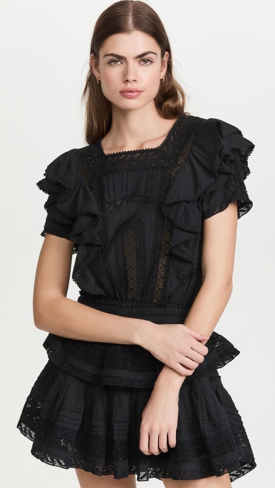 

Платье LoveShackFancy Stella, черный