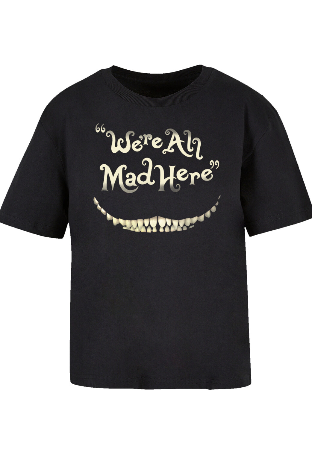 

Футболка F4NT4STIC Ladies Everyday Tee Disney Alice im Wunderland Mad Here Smile, черный