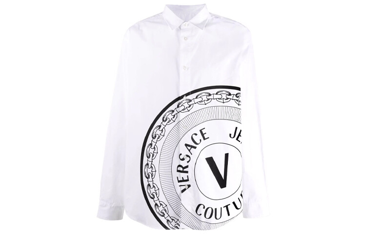 

Versace Jeans Couture Мужская рубашка с длинными рукавами с принтом FW21 Белая