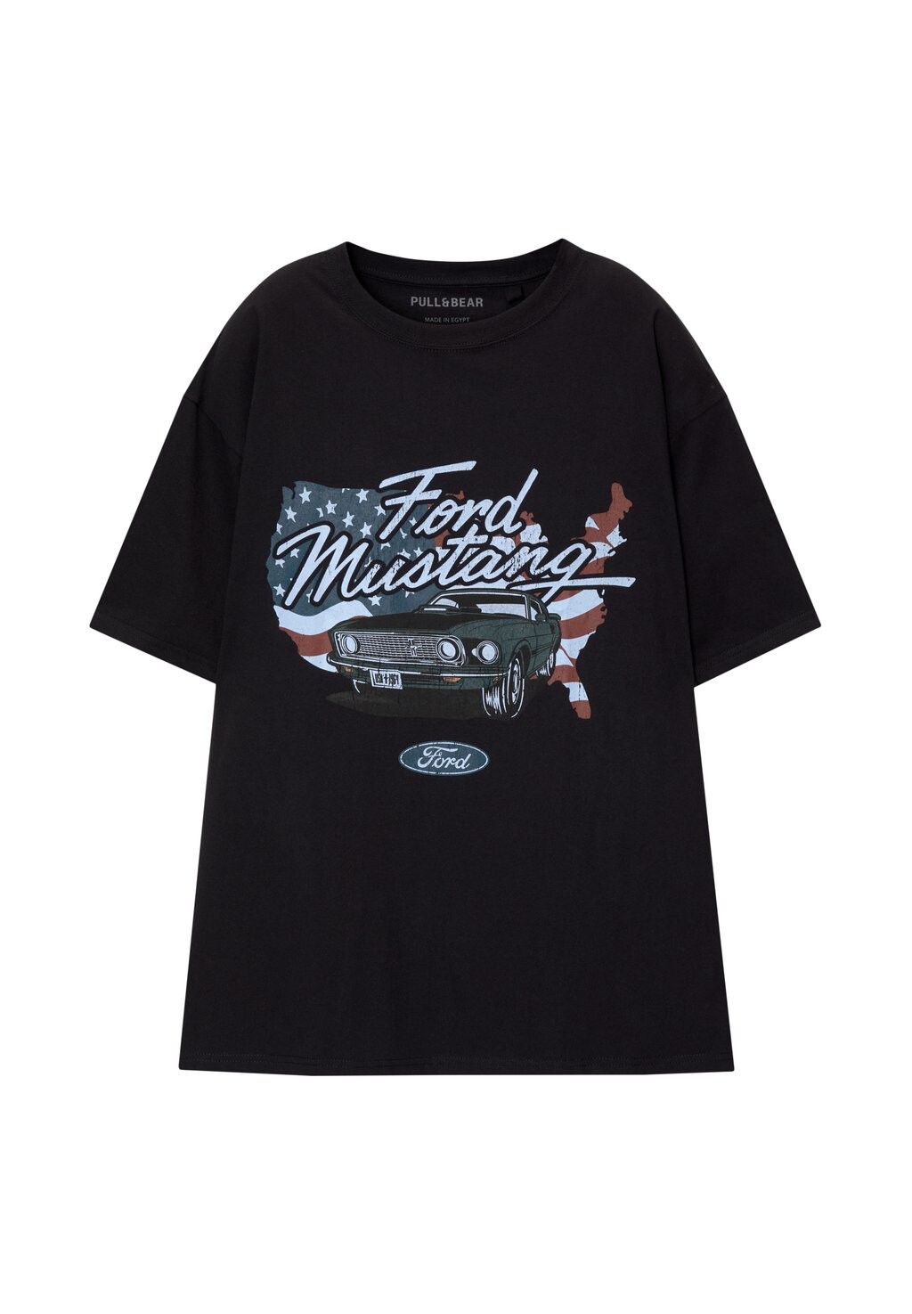 

Футболка с принтом FORD PULL&BEAR, черный