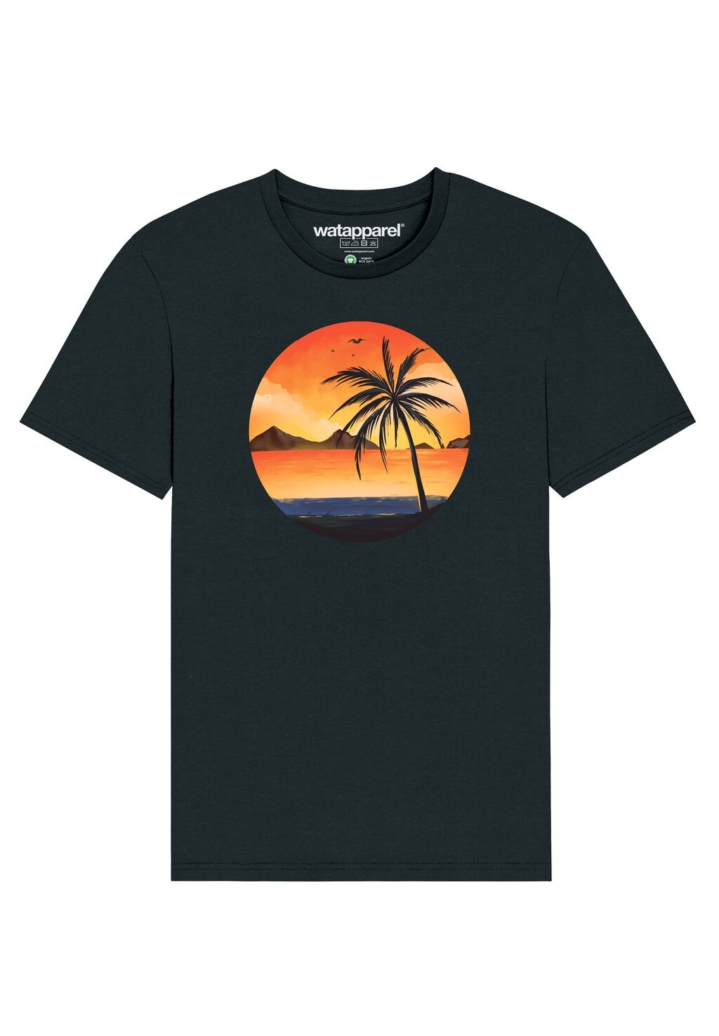 

Футболка с принтом SUNSET ON PALM BEACH Watapparel, цвет black