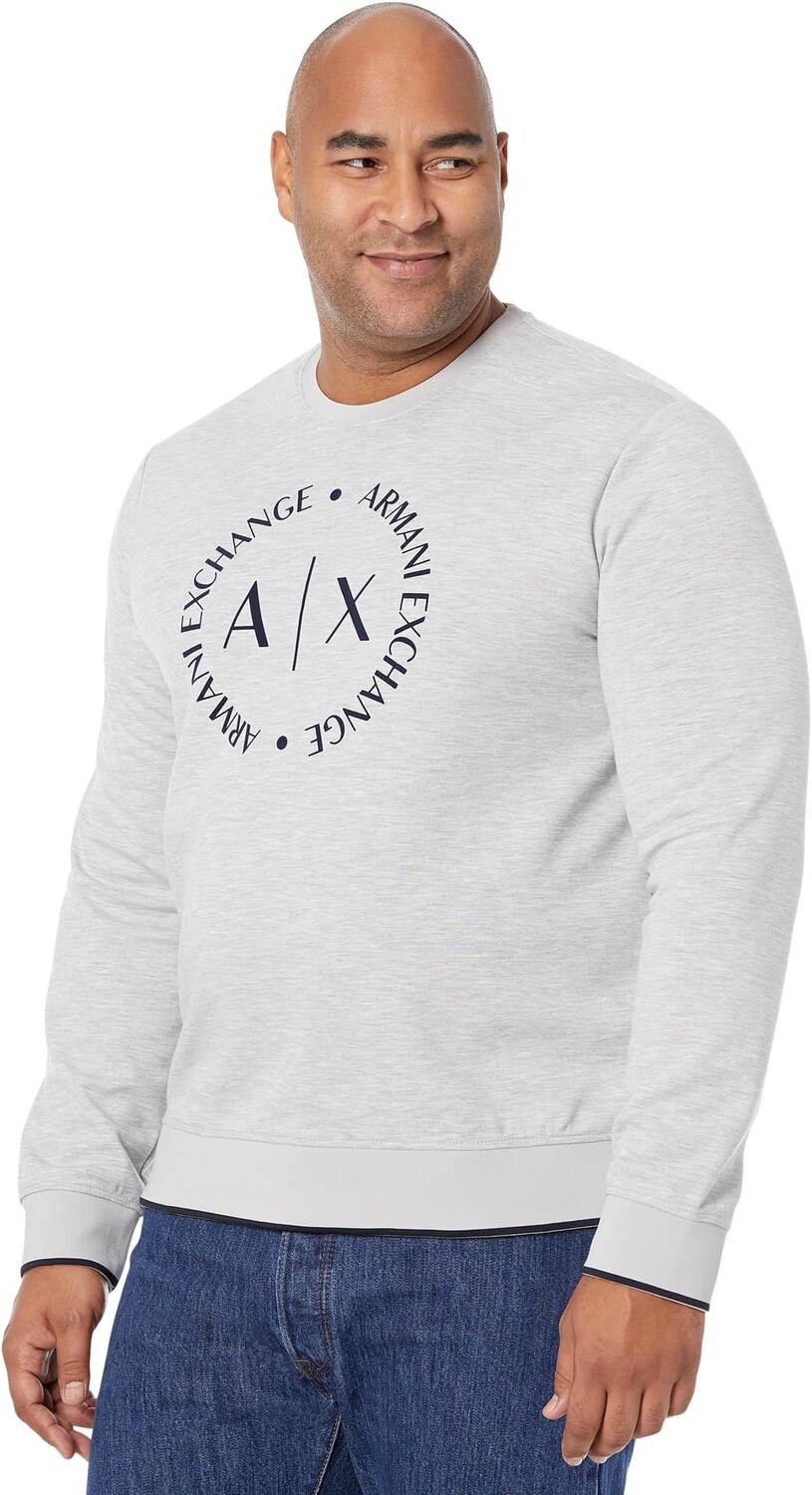 

Толстовка с круглым логотипом спереди Armani Exchange, цвет Heather Grey