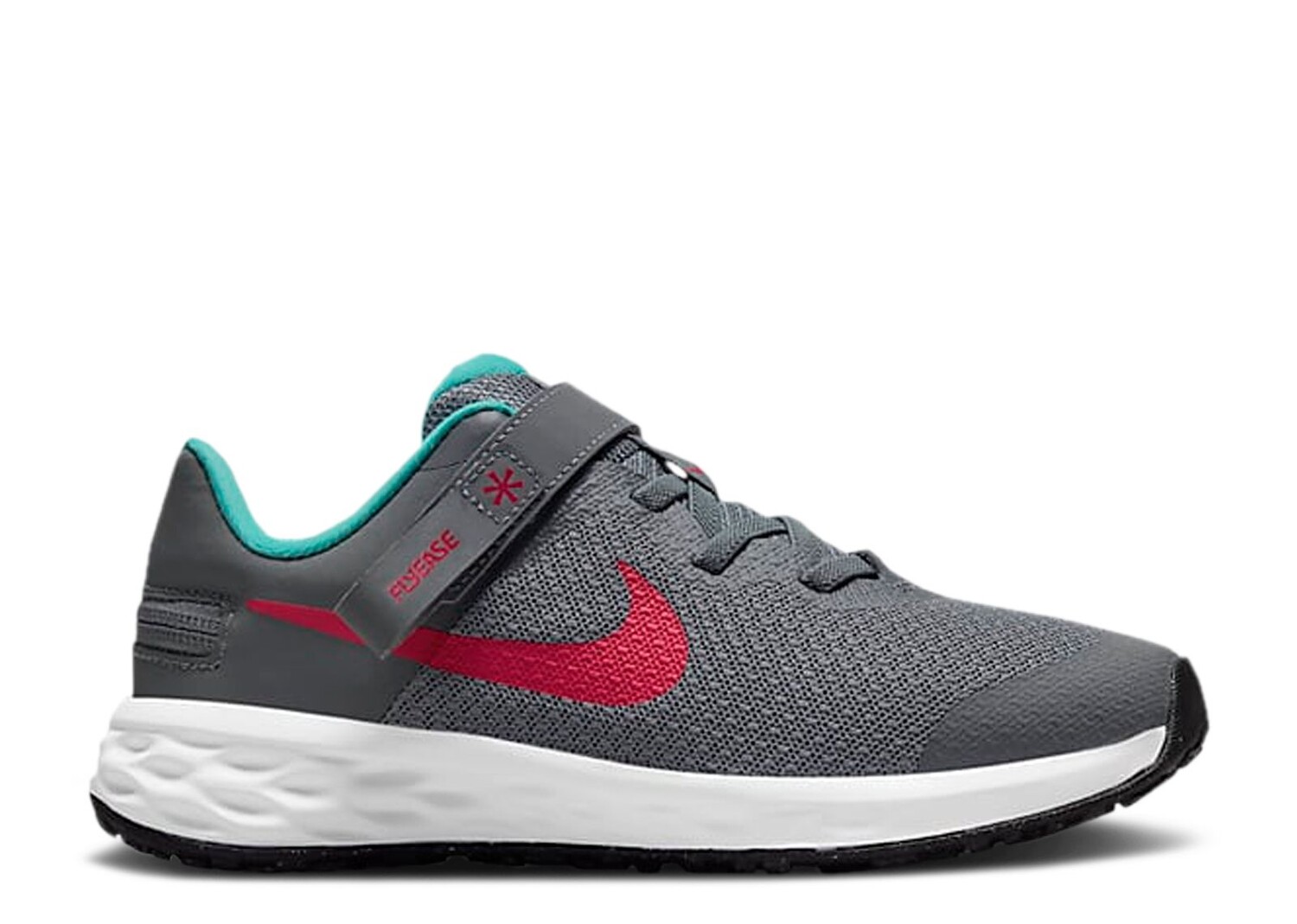 

Кроссовки Nike Revolution 6 Flyease Ps 'Smoke Grey Siren Red', серый
