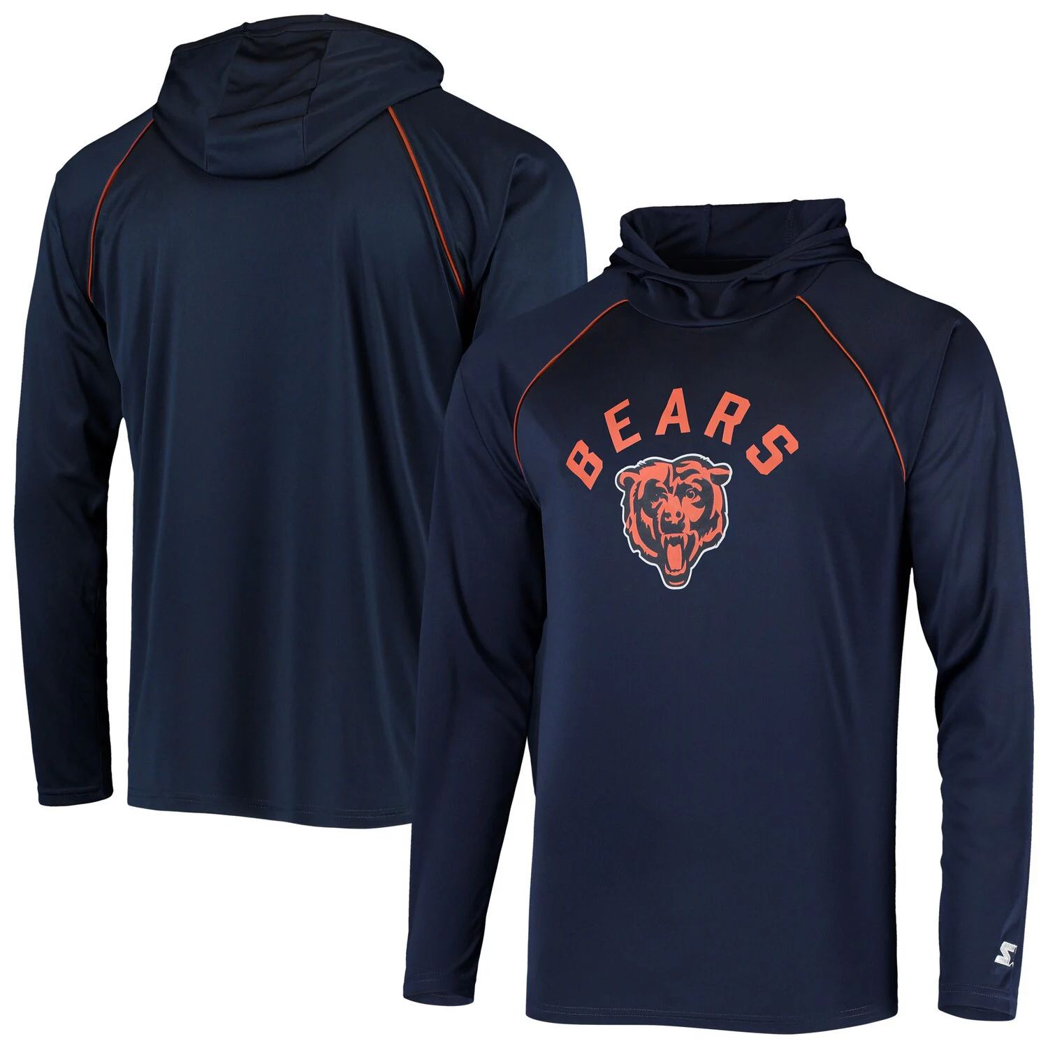 цена Мужская темно-синяя футболка с капюшоном и длинными рукавами реглан Chicago Bears Starter