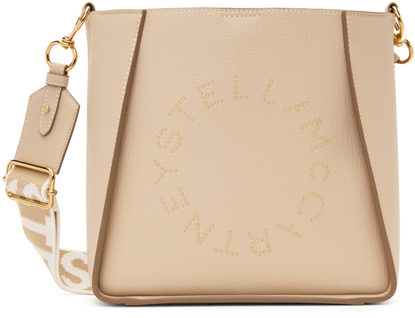 

Бежевая сумка с логотипом и шипами Stella Mccartney