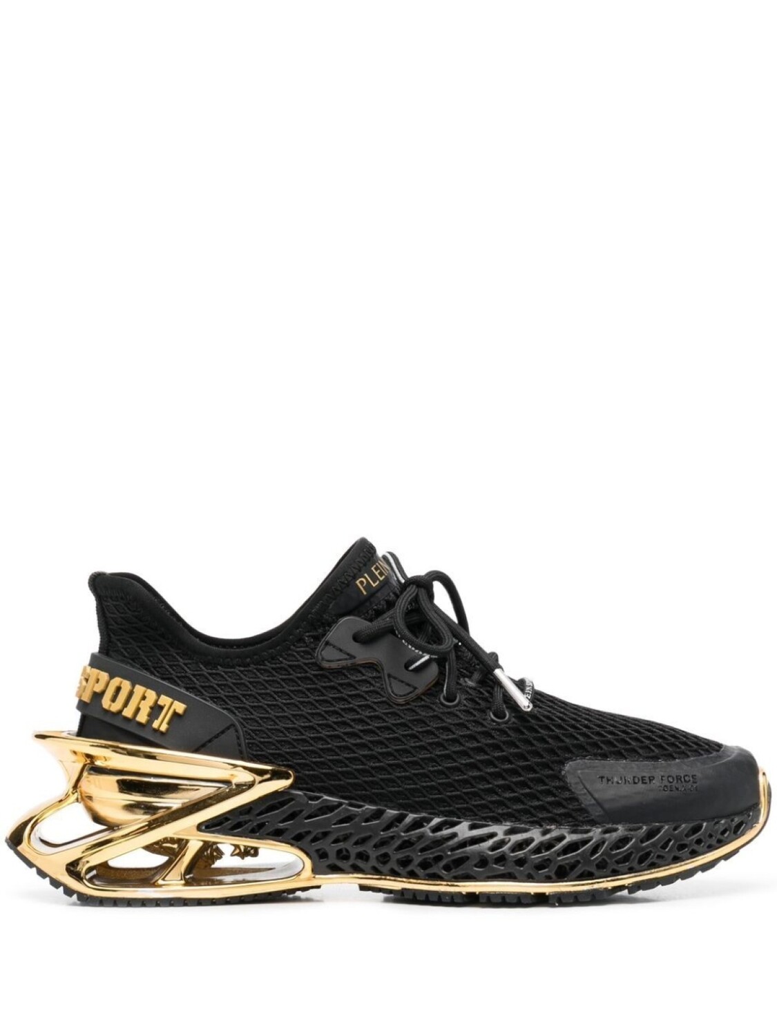 

Кроссовки Plein Sport Thunder Force Lace-up, черный/золотой