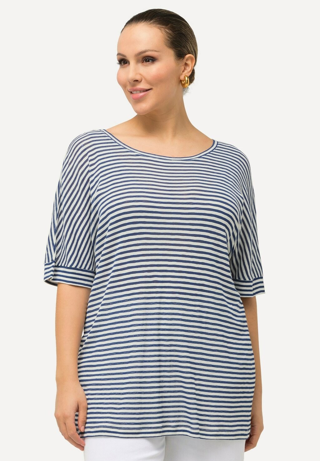 

Футболка с принтом À RAYURES DÉCOLLETÉ ROND ET MANCHES COURTES Ulla Popken, цвет navy blue
