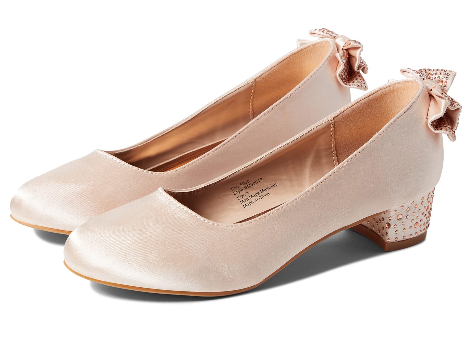 

Туфли на каблуке Badgley Mischka Kids Lily Satin Back Bow Low Heel (Little Kid/Big Kid)