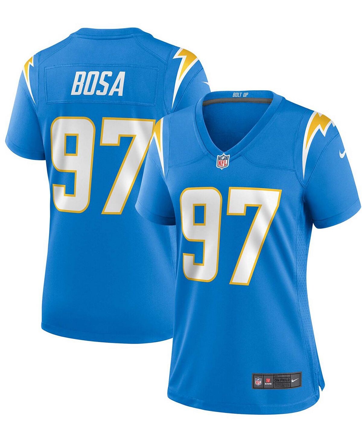 

Женская игровая майка Joey Bosa Powder Blue Los Angeles Chargers Nike