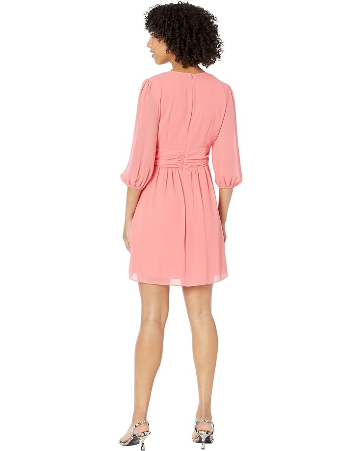 

Платье Vince Camuto Chiffon Twist Front Balloon Sleeve Fit-and-Flare, розовый