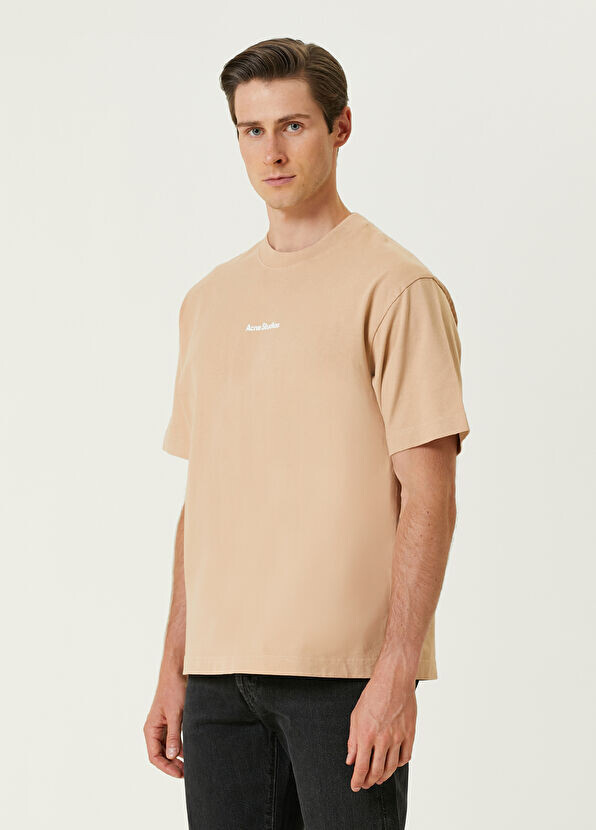 

Футболка с логотипом Acne Studios, бежевый