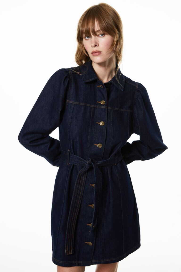 

Джинсовое платье с поясом H&M