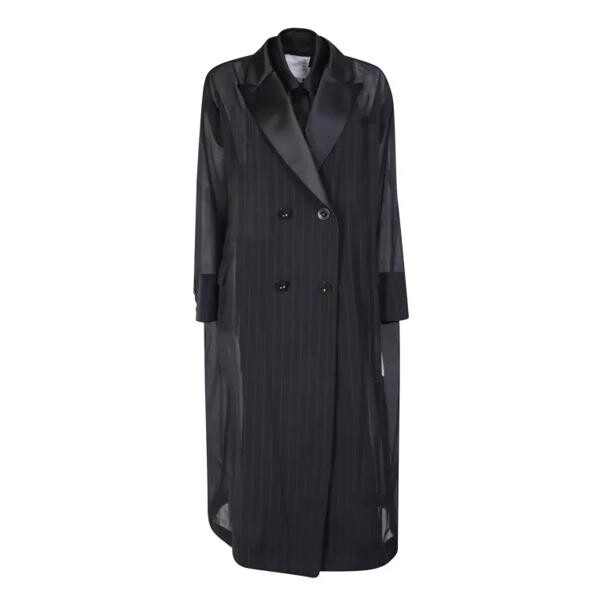 

Пальто pin-stripe coat Sacai, синий