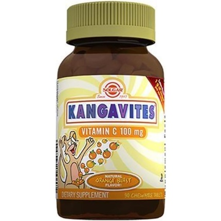 Kangavites Natural Orange Burst, жевательные таблетки с витамином С, 100 мг, 90 шт., Solgar