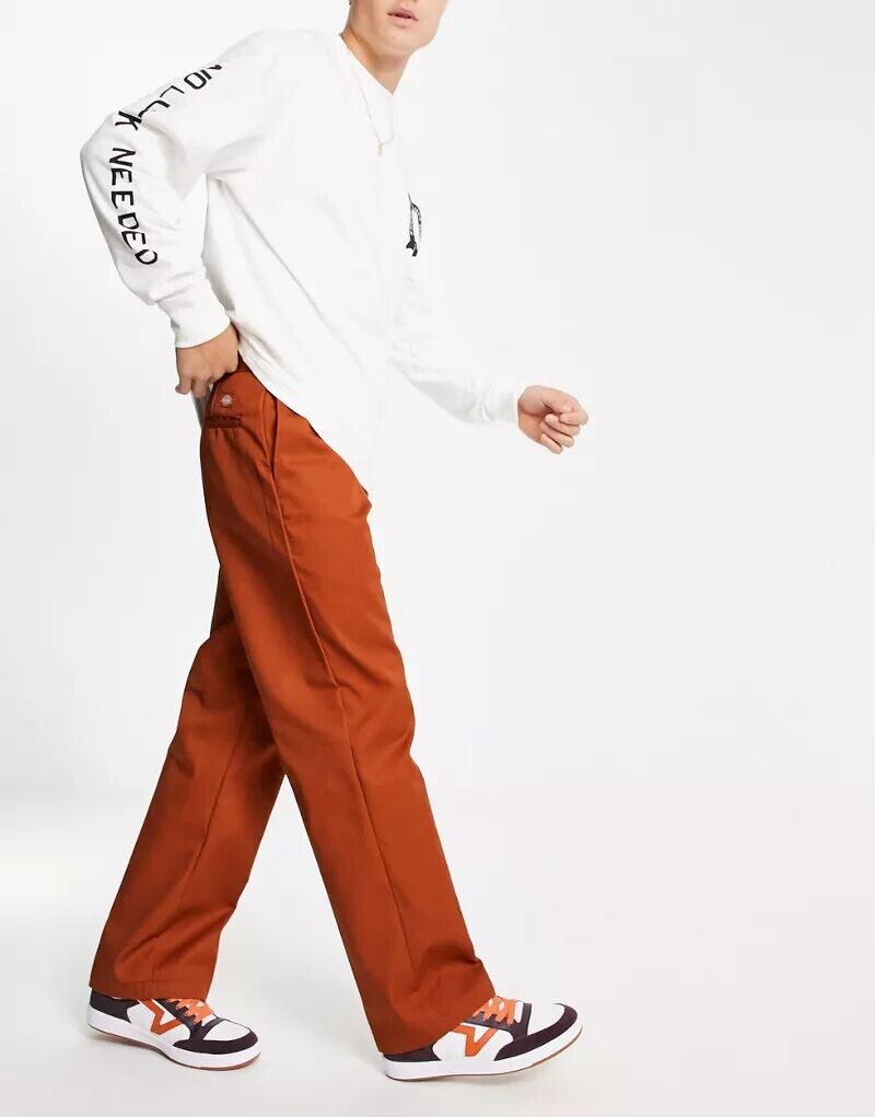 

Коричневые рабочие брюки прямого кроя Dickies 874