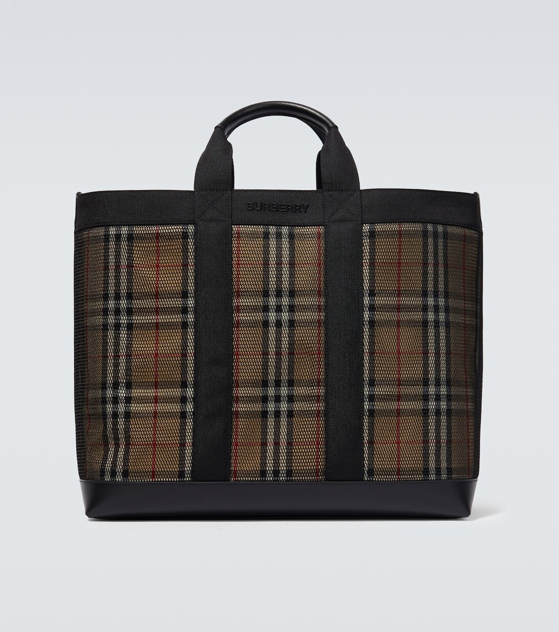 

Сумка-тоут в клетку с сетчатой отделкой Burberry, разноцветный