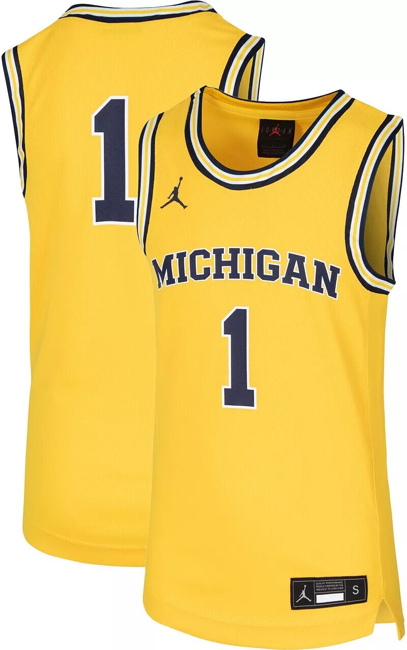 

Баскетбольная майка Nike Youth Michigan Wolverines # 1 Maize Replica