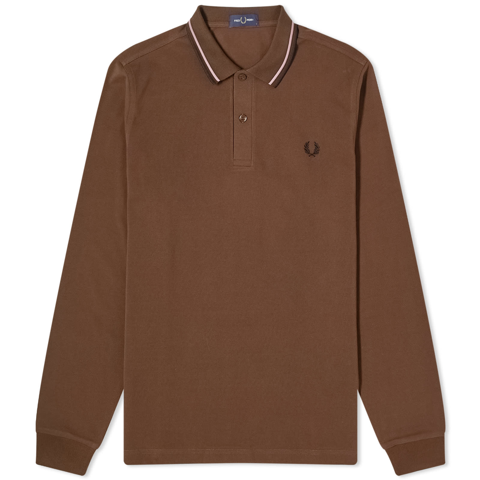 Поло Fred Perry Long Sleeve Twin Tipped, цвет Burnt Tobacco
