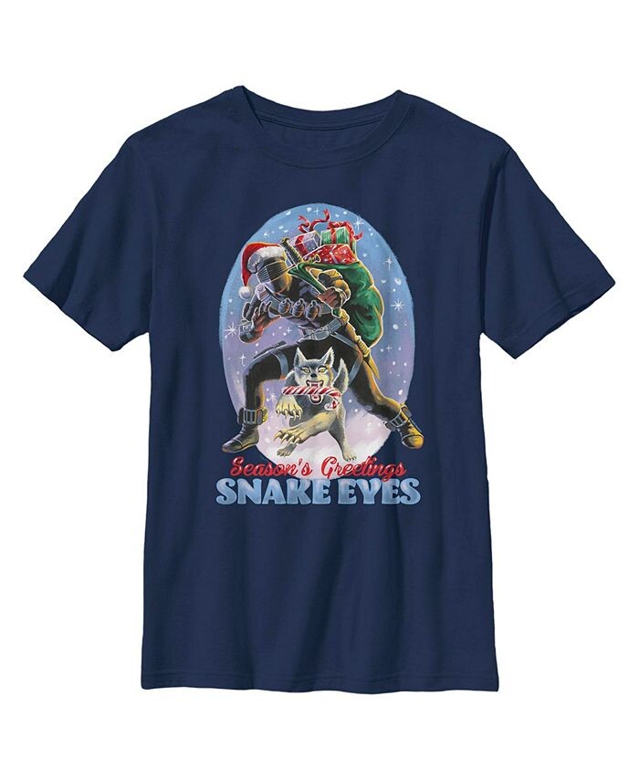 

Детская футболка GI Joe Christmas Snake Eyes Season's Greetings для мальчика Hasbro, синий