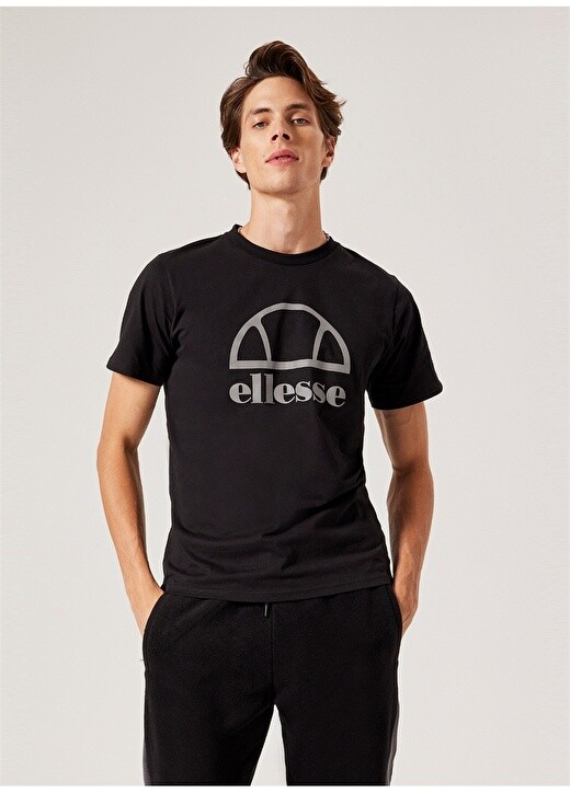 

Черная мужская футболка с круглым вырезом Ellesse