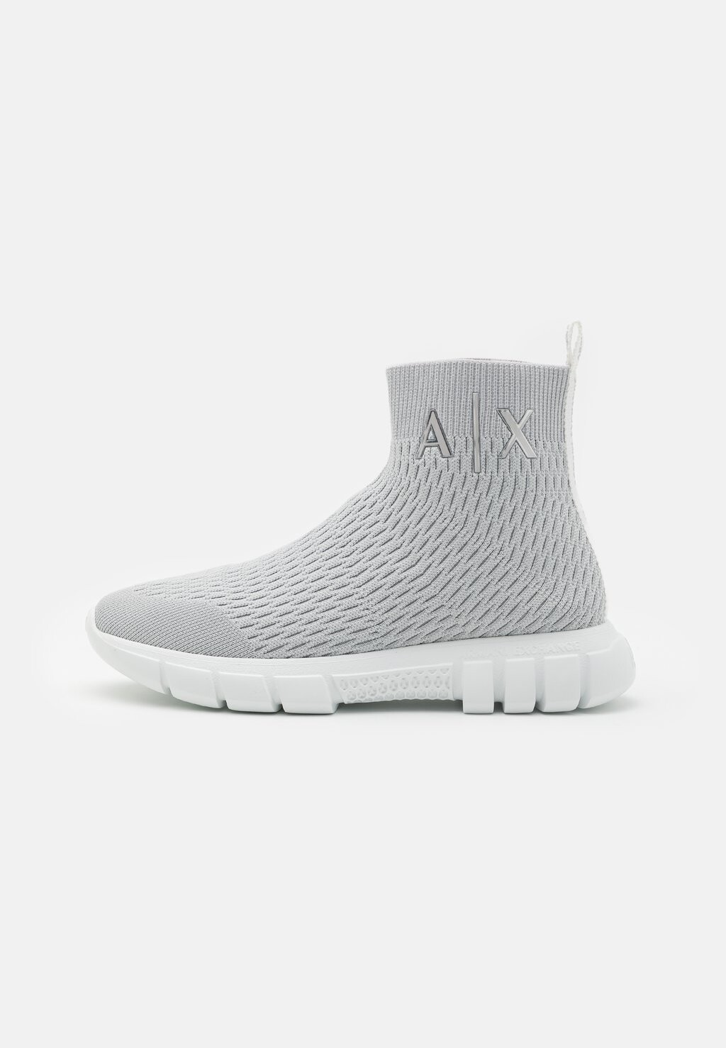 

Высокие кеды Armani Exchange, светло-серый/серебристый