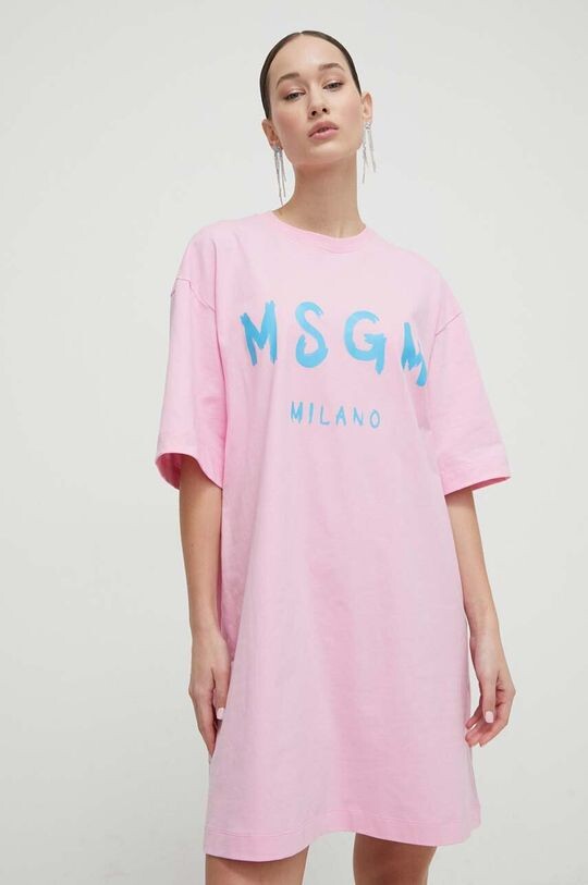 

Хлопковое платье MSGM, розовый