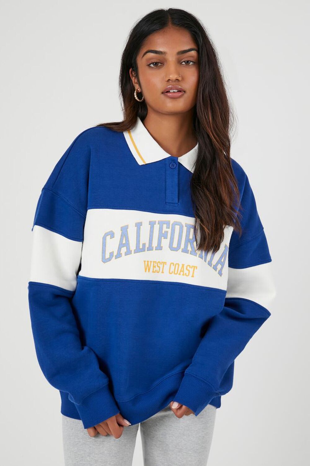 

Пуловер для регби с графическим рисунком California Forever 21, синий
