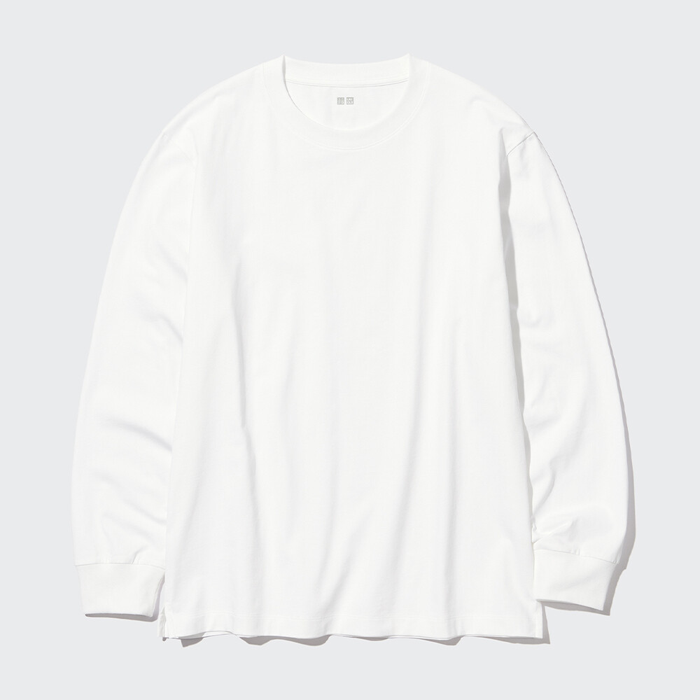

Футболка Uniqlo AIRism унисекс из смесового хлопка с круглым вырезом, белый