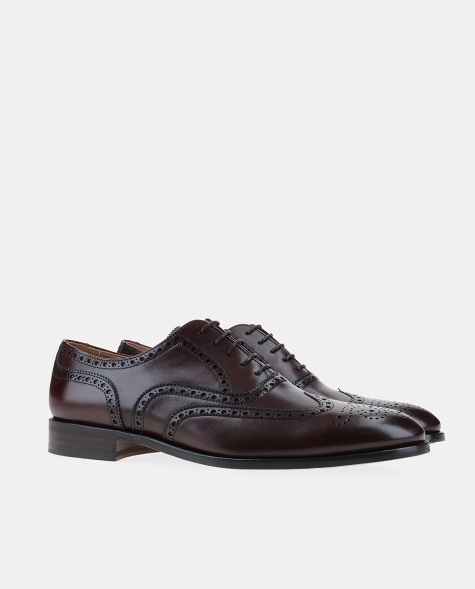 цена Мужские коричневые кожаные туфли на шнуровке с веганским рубленым верхом Yanko, коричневый