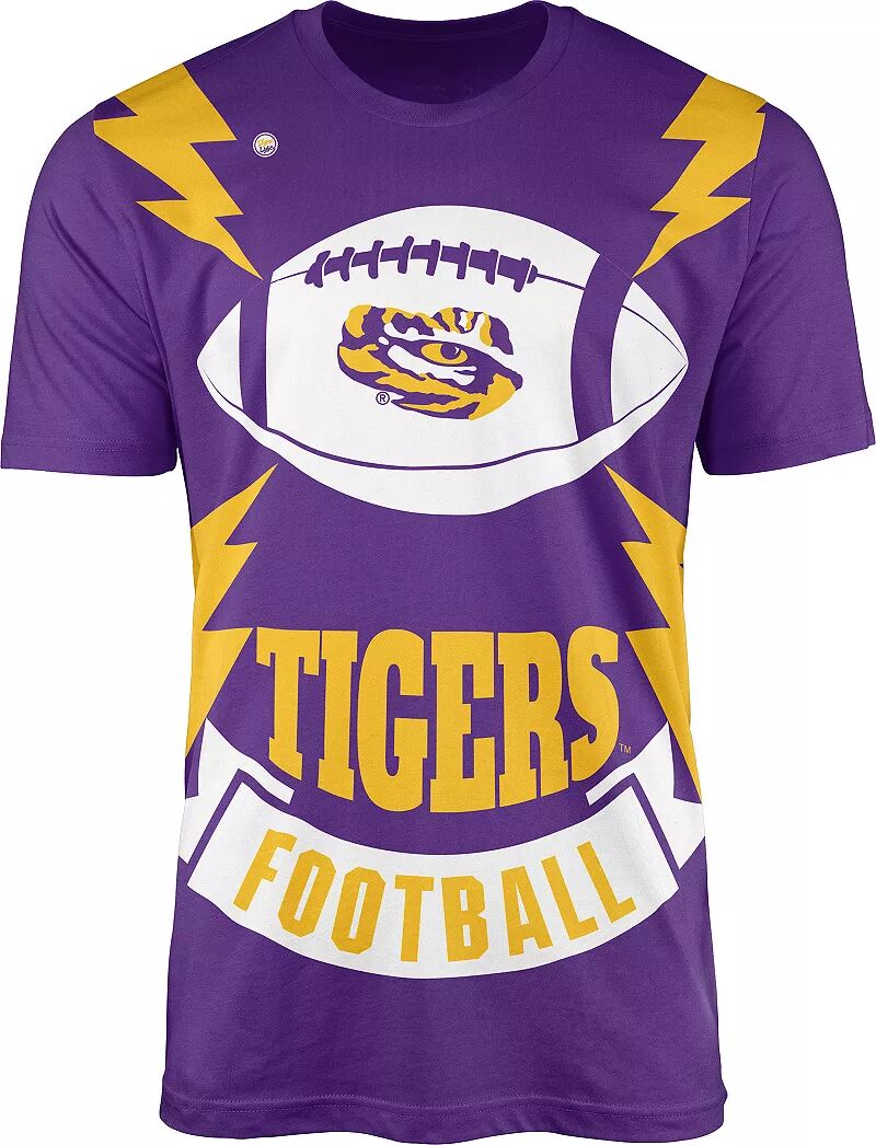 цена Мужская футболка Dyme Lyfe LSU Tigers фиолетовая с футбольными болтами
