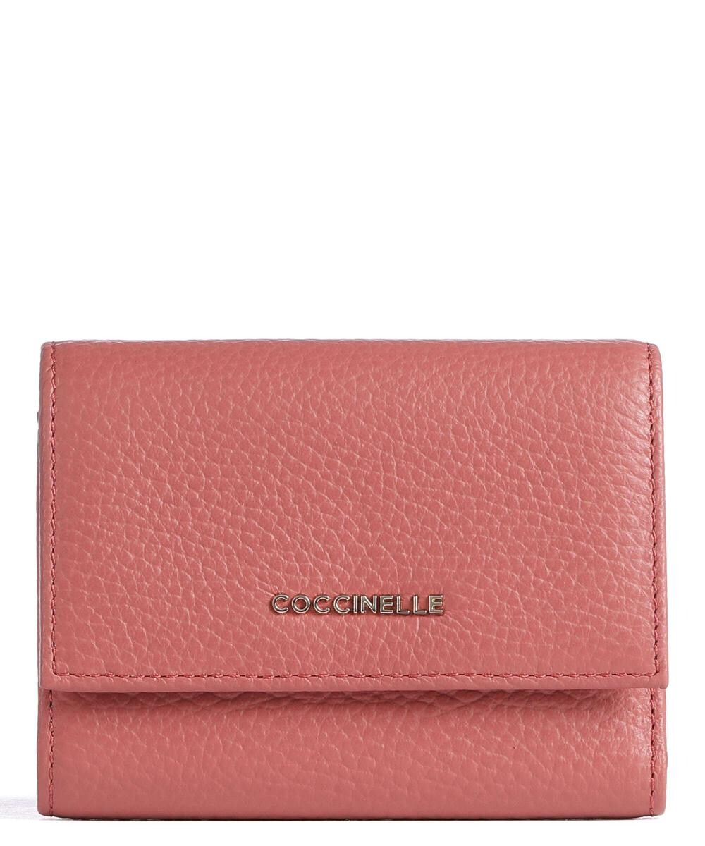 

Мягкий кошелек металлик из зерненой кожи le Coccinelle, розовый