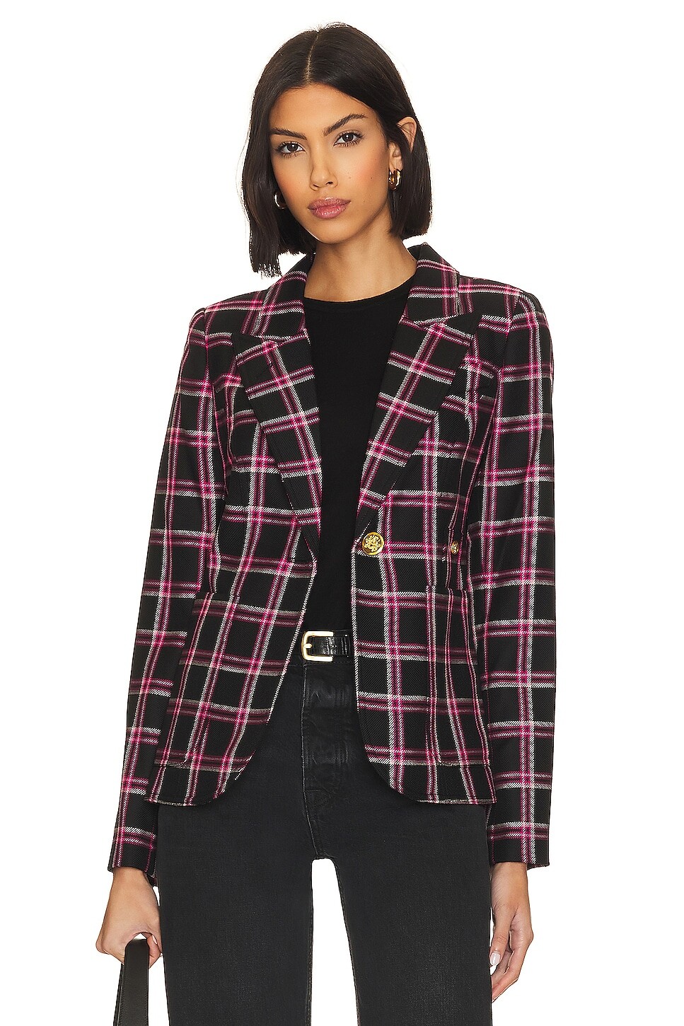 цена Блейзер Smythe Patch Pocket Duchess, цвет Pink & Black Plaid