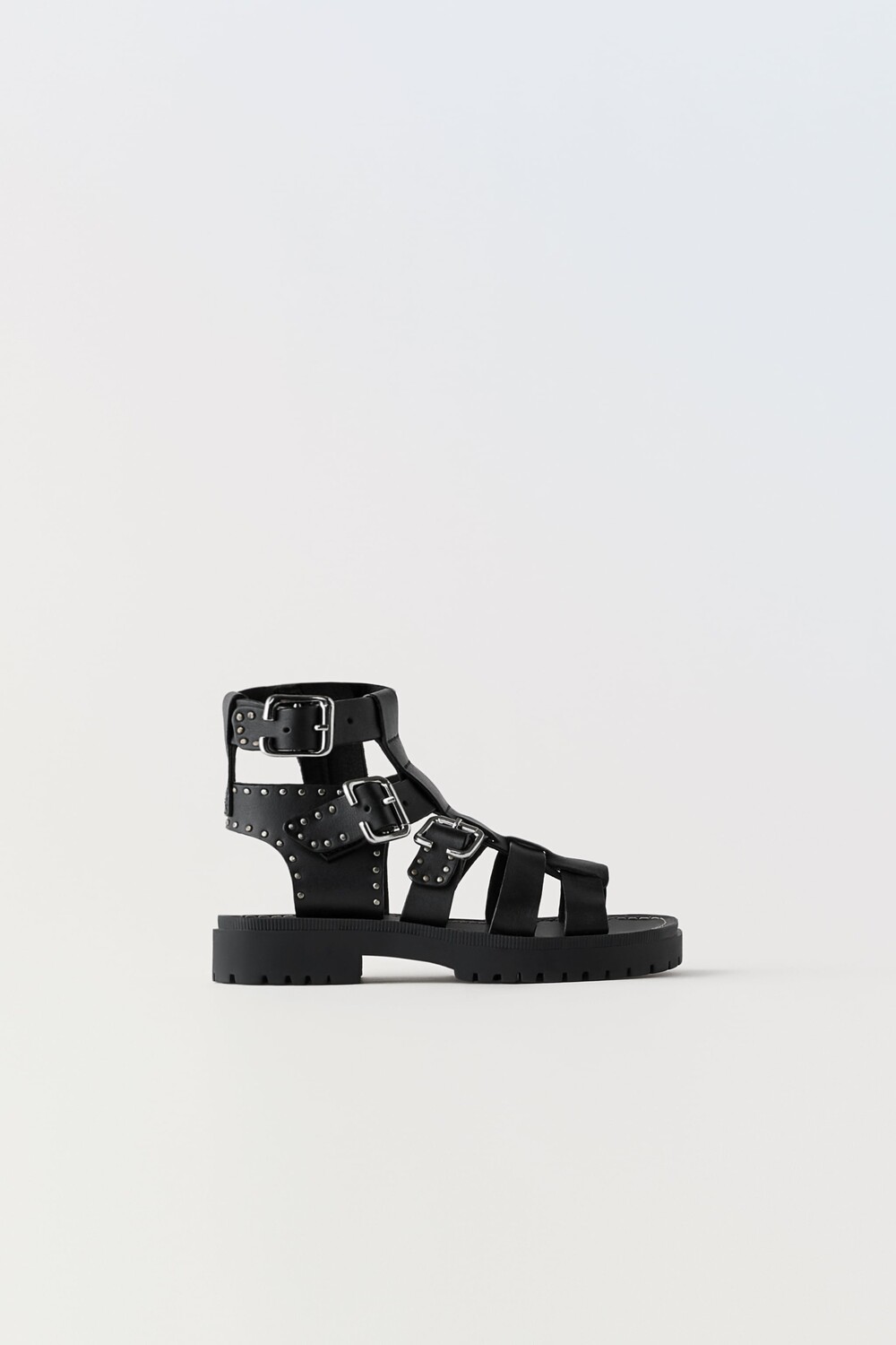 

Сандалии с заклепками Zara, черный