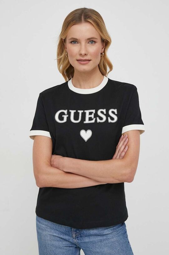 

Хлопковая футболка Guess, черный