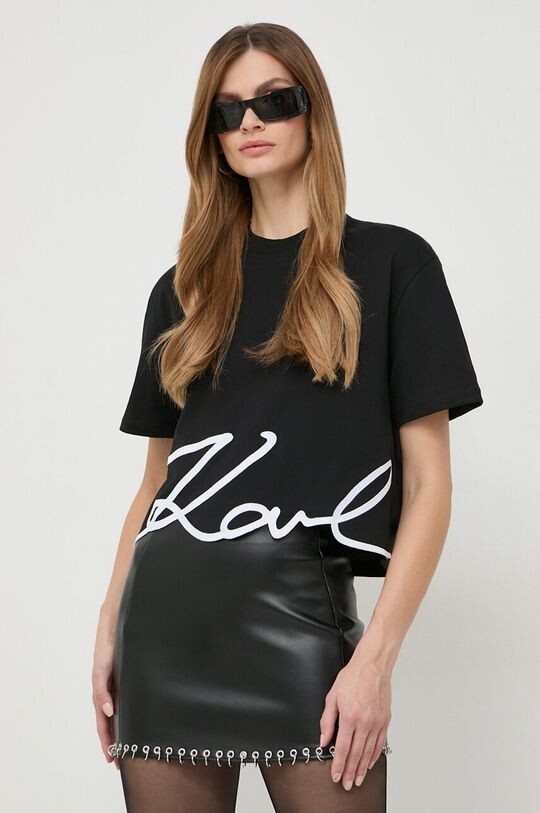 

Хлопковая футболка Karl Lagerfeld, черный