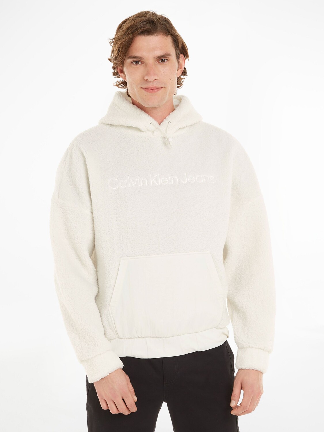 

Джинсовая толстовка из шерпа Calvin Klein, слоновая кость, Бежевый