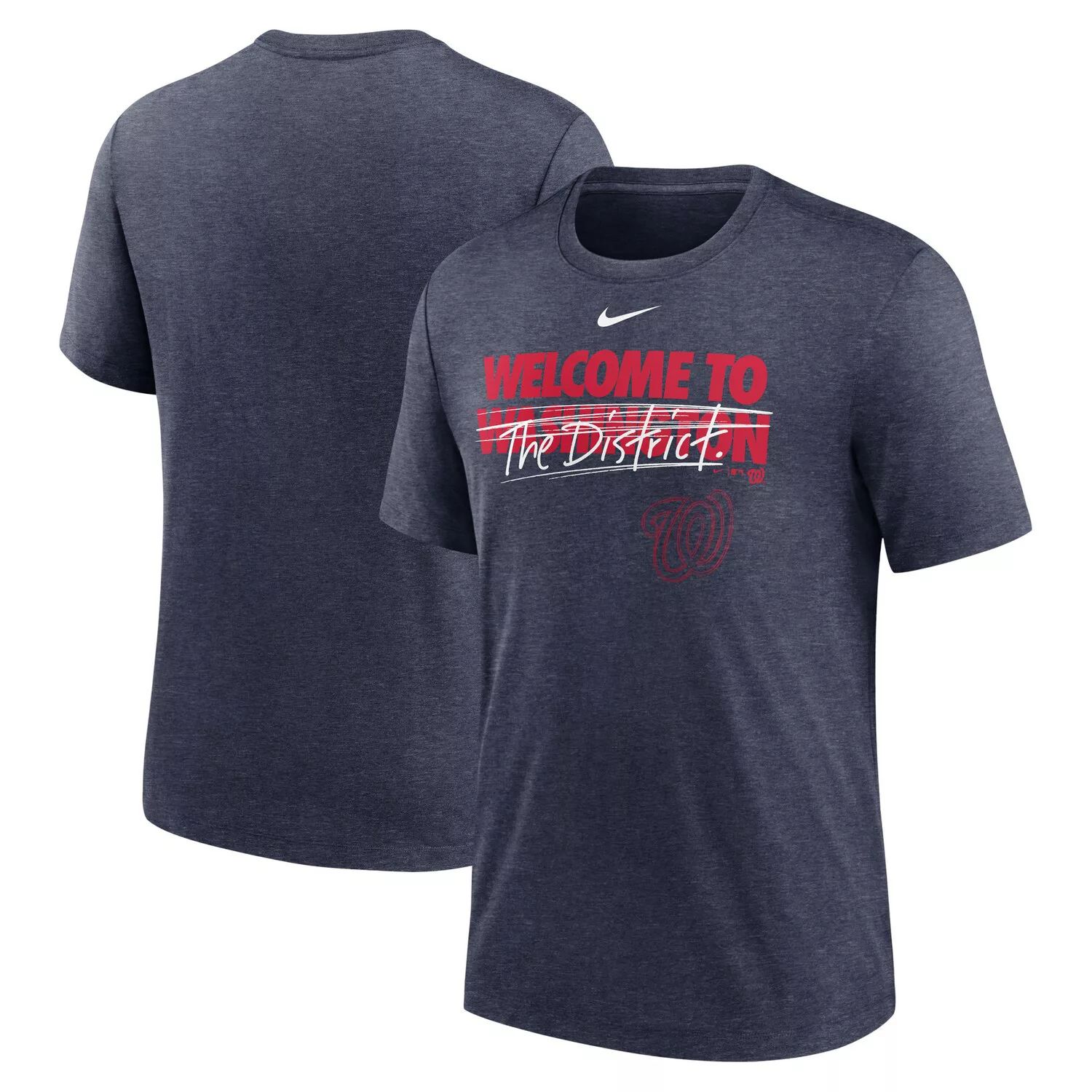 Мужская футболка Heather Navy Washington Nationals Home Spin Tri-Blend Nike