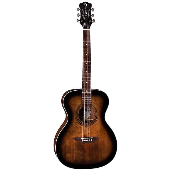 цена Акустическая гитара Luna Art Vintage Folk Acoustic Guitar, Solid Top, Distressed